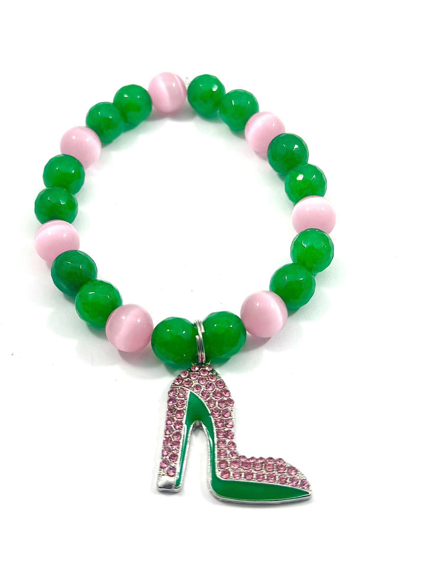 Pink and green stiletto
