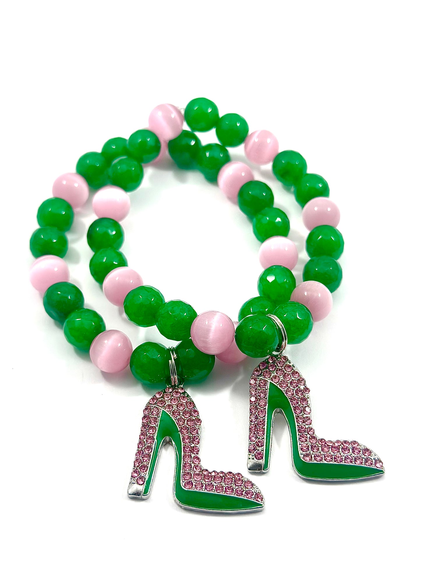 Pink and green stiletto